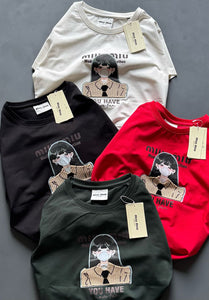 Imported Women  Regular Fit  Patched  T-shirt