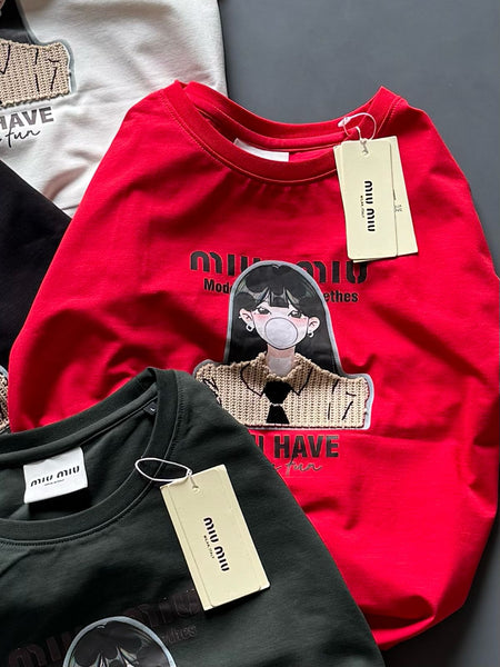Imported Women  Regular Fit  Patched  T-shirt