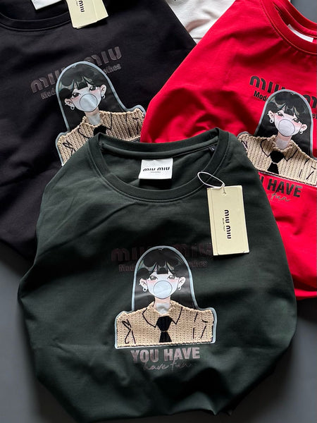 Imported Women  Regular Fit  Patched  T-shirt