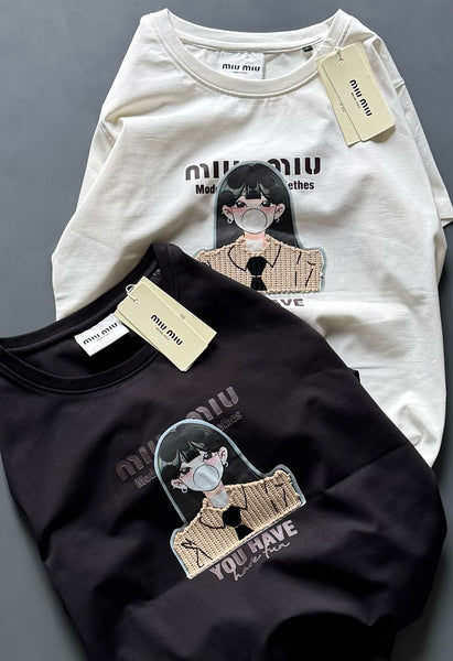 Imported Women  Regular Fit  Patched  T-shirt