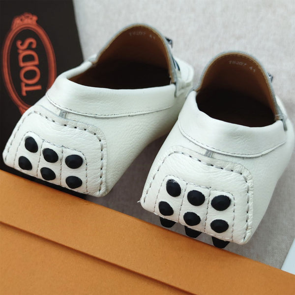 Premium Initial T Logo White  Loafers  For men