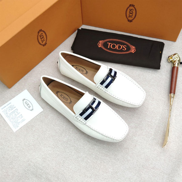 Premium Initial T Logo White  Loafers  For men