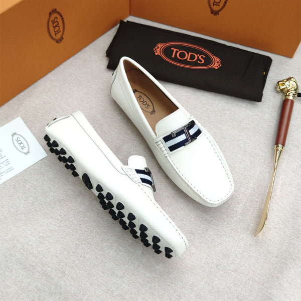 Premium Initial T Logo White  Loafers  For men