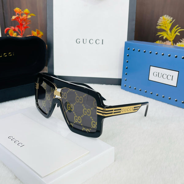 Branded  Acetate Shield Sunglasses Black