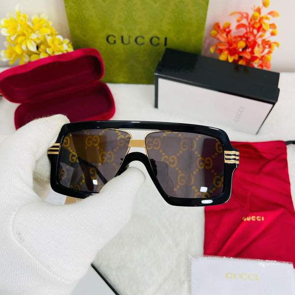 Branded  Acetate Shield Sunglasses Black