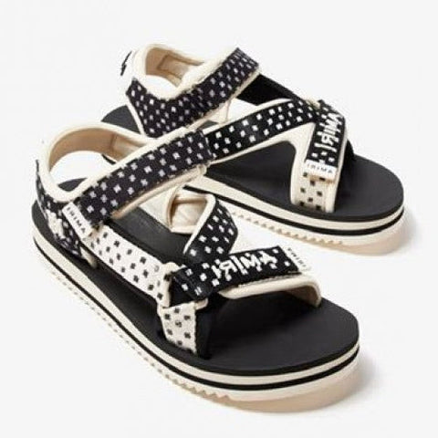Premium Brand Black  & Off White Beach  Sandal  For Men