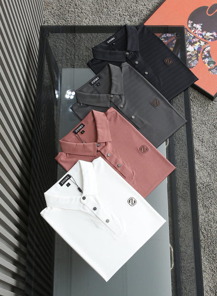 Imported Brand Embroidery  Logo Polo Collar T-shirt
