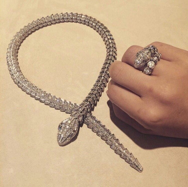 Premium Serpenti Diamond Cut Necklace For