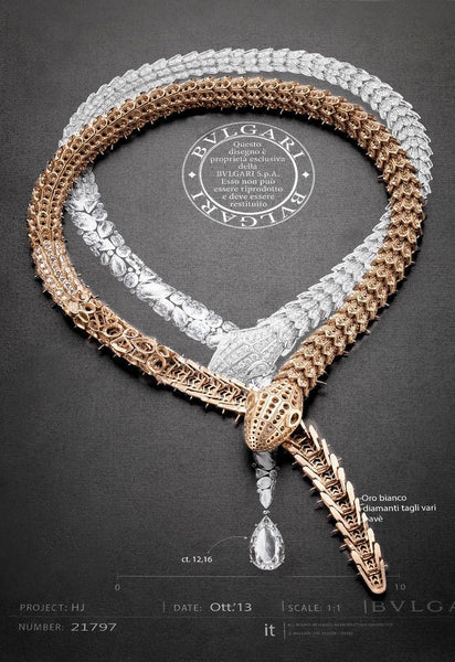 Premium Serpenti Diamond Cut Necklace For