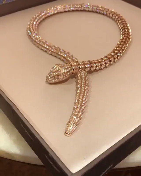 Premium Serpenti Diamond Cut Necklace For