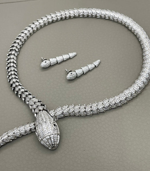 Premium Serpenti Diamond Cut Necklace For