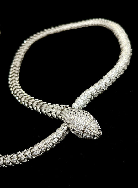Premium Serpenti Diamond Cut Necklace For