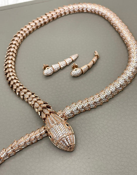 Premium Serpenti Diamond Cut Necklace For