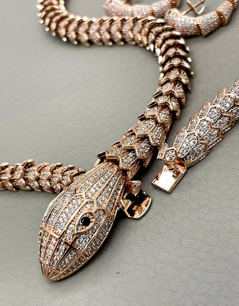 Premium Serpenti Diamond Cut Necklace For