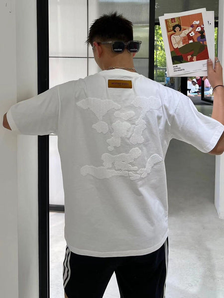 Premium Quality  Big Patched Logo Drop Shoulder Tee