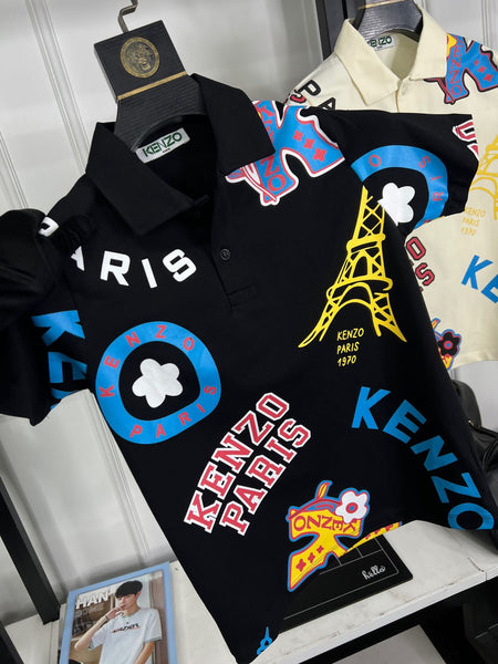 Graphic-Print Cotton  Polo  Collar T-shirt