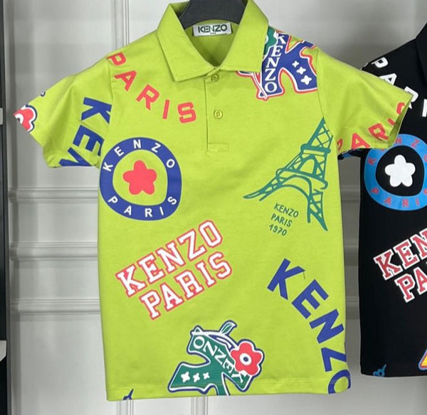 Graphic-Print Cotton  Polo  Collar T-shirt