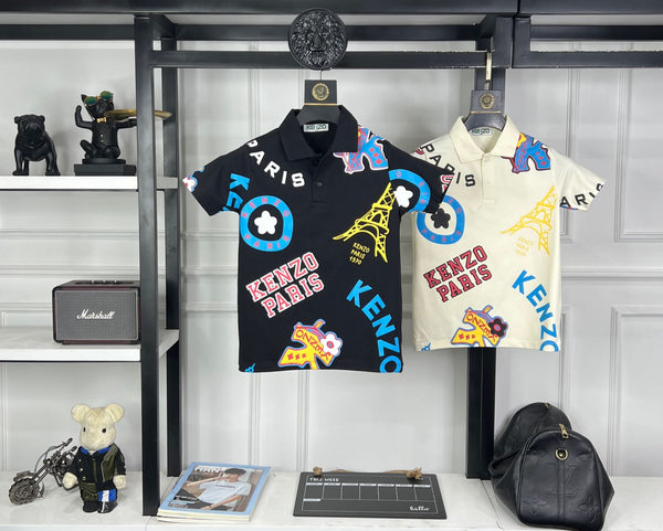 Graphic-Print Cotton  Polo  Collar T-shirt