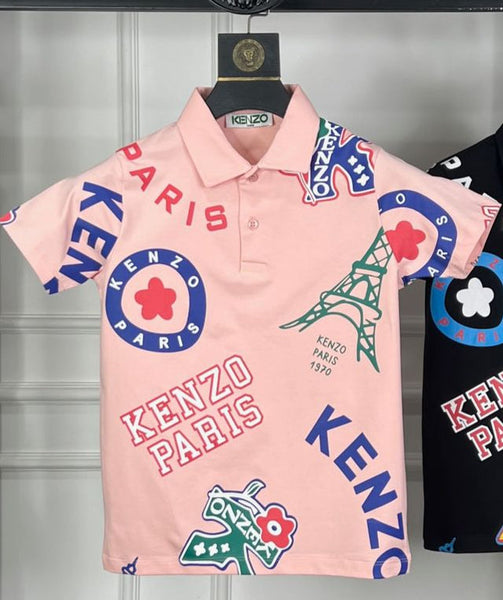 Graphic-Print Cotton  Polo  Collar T-shirt