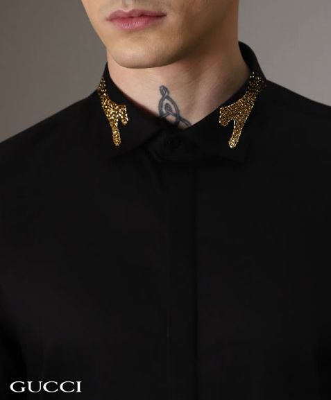 Panther Pounce Hand Embroidered Designer Shirt