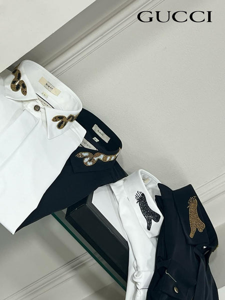 Panther Pounce Hand Embroidered Designer Shirt