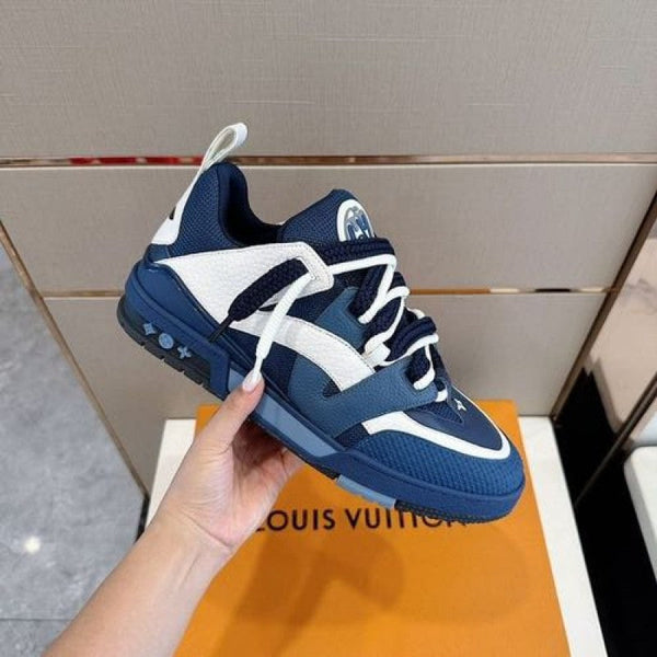 Men Branded Double Laces Skate Sneakers