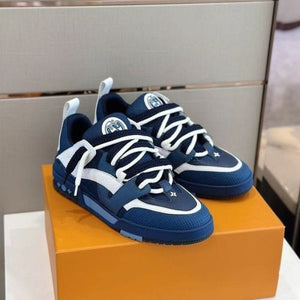Men Branded Double Laces Skate Sneakers
