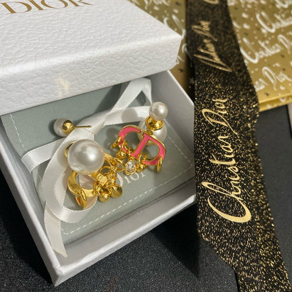 Premium  Gold Plated Crystal Pearl Earrings