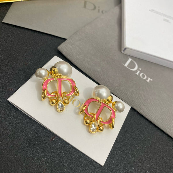 Premium  Gold Plated Crystal Pearl Earrings