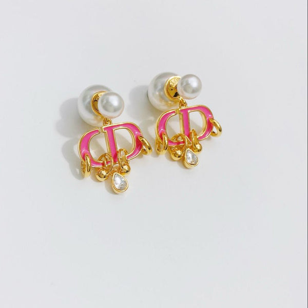 Premium  Gold Plated Crystal Pearl Earrings