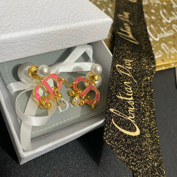 Premium  Gold Plated Crystal Pearl Earrings