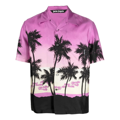 Premium Quality Palm Tree Patterned Silk Shirt