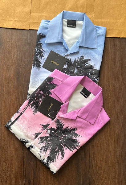 Premium Quality Palm Tree Patterned Silk Shirt