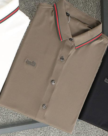 Premium Shirt with Striped Collar Elegant Casual Wear for Men