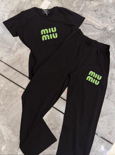 Premium Embroidered Logo Co-ord Set – T-Shirt & Lounge Pants