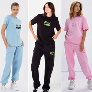 Premium Embroidered Logo Co-ord Set – T-Shirt & Lounge Pants