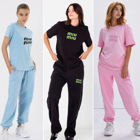 Premium Embroidered Logo Co-ord Set – T-Shirt & Lounge Pants