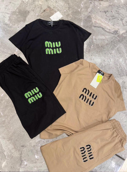 Premium Embroidered Logo Co-ord Set – T-Shirt & Lounge Pants