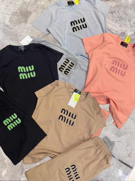Premium Embroidered Logo Co-ord Set – T-Shirt & Lounge Pants