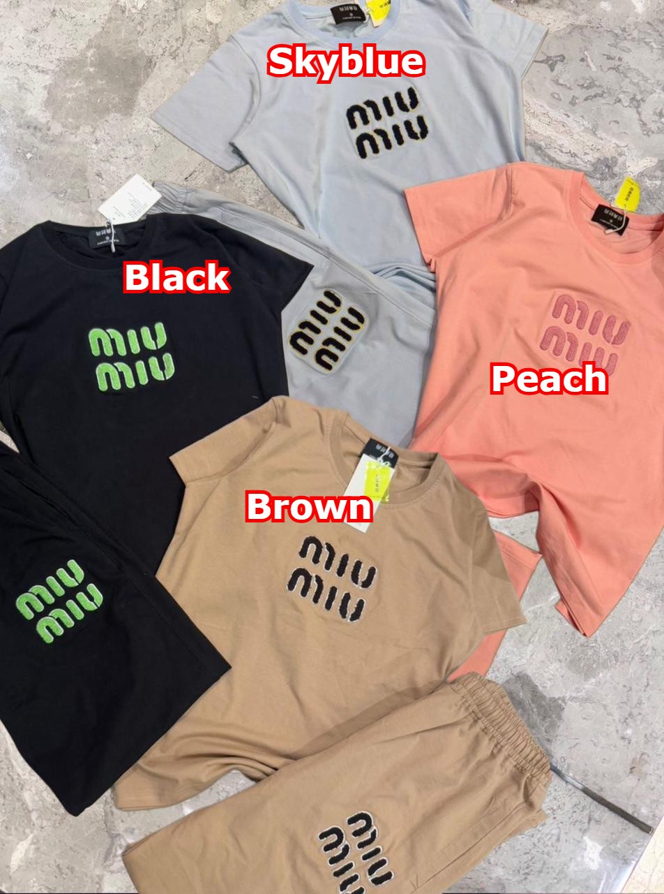Premium Embroidered Logo Co-ord Set – T-Shirt & Lounge Pants
