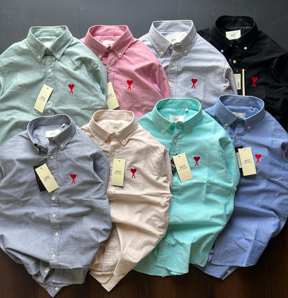 Premium Button-Down Shirts Signature Heart Logo Collection"