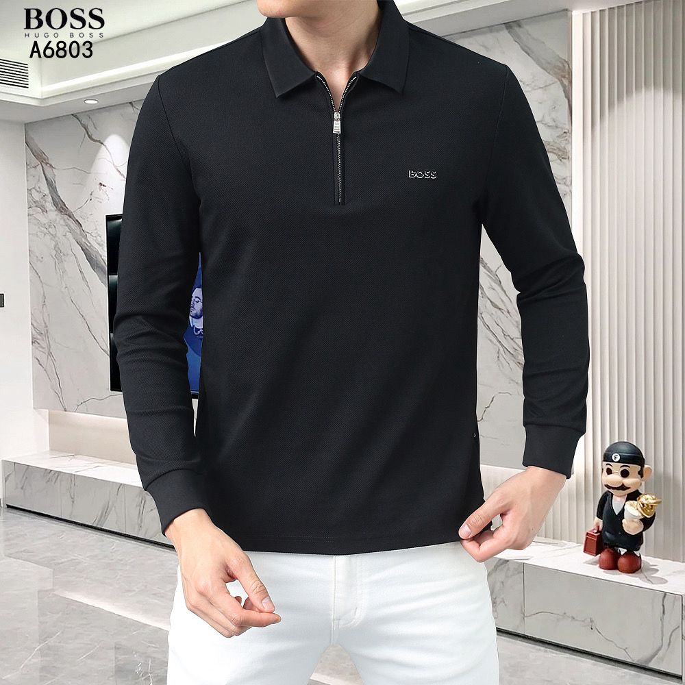 Men’s Zip-Up Long Sleeve Polo Shirt  Premium Smart Casual Wear