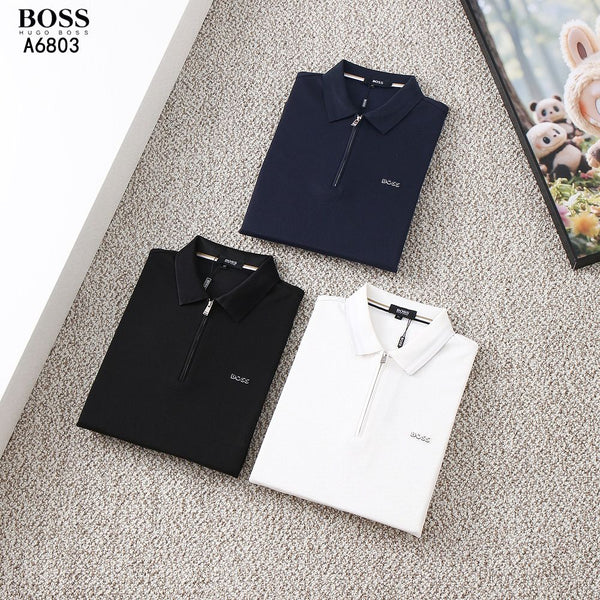 Men’s Zip-Up Long Sleeve Polo Shirt  Premium Smart Casual Wear