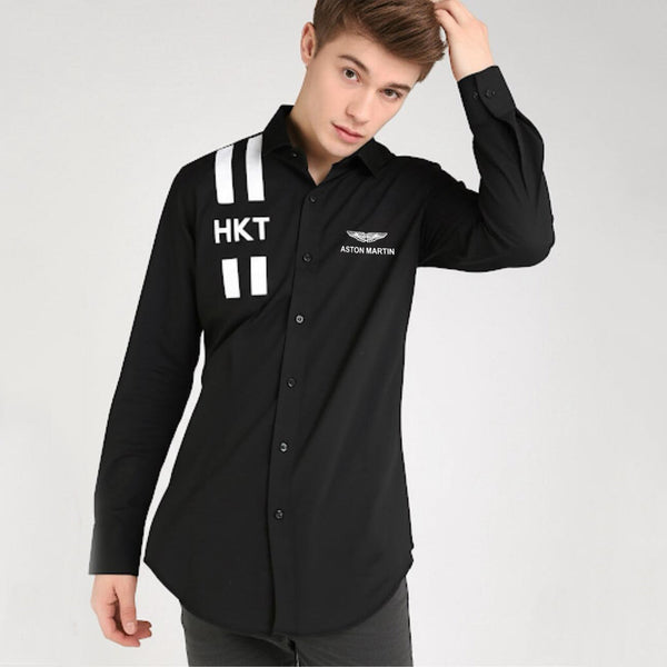 Men Stylish Racing-Inspired Long Sleeve Shirt