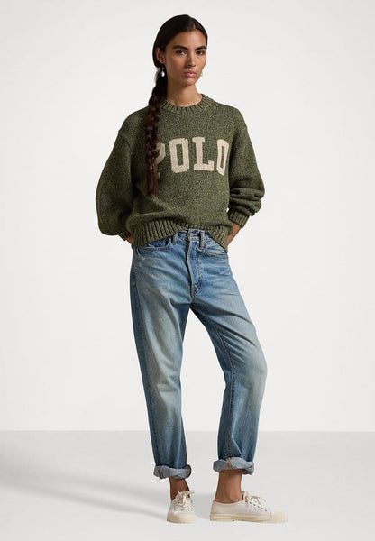 Women Olive Green Knitted Sweater