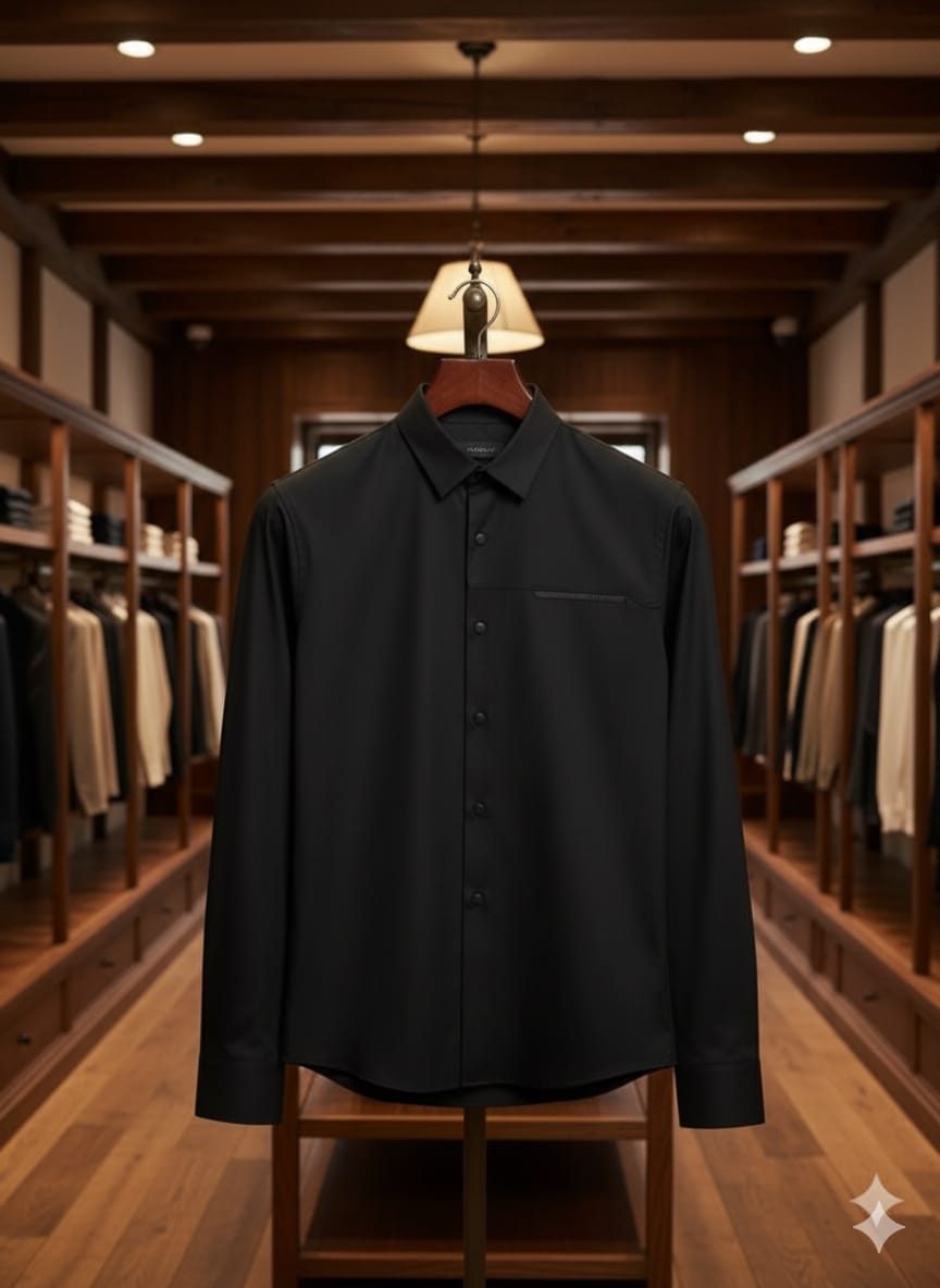 Luxury Imported Black Formal Shirt for Men | Premium Slim Fit Design