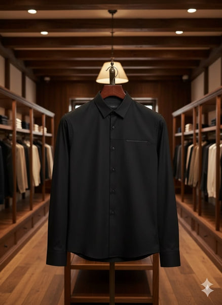 Luxury Imported Black Formal Shirt for Men | Premium Slim Fit Design