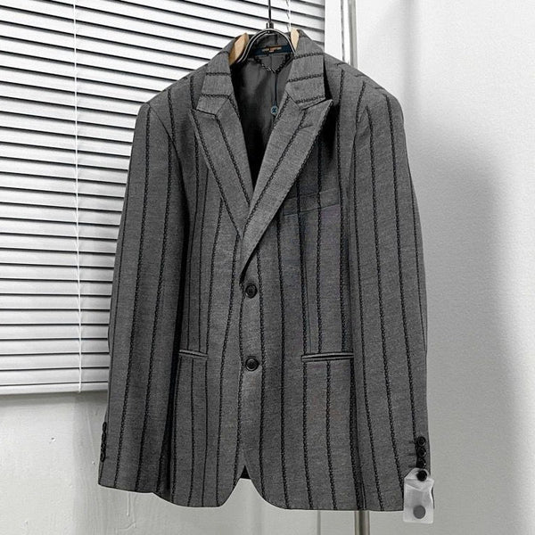 Men Pinstripe Blazer - Classic Fit