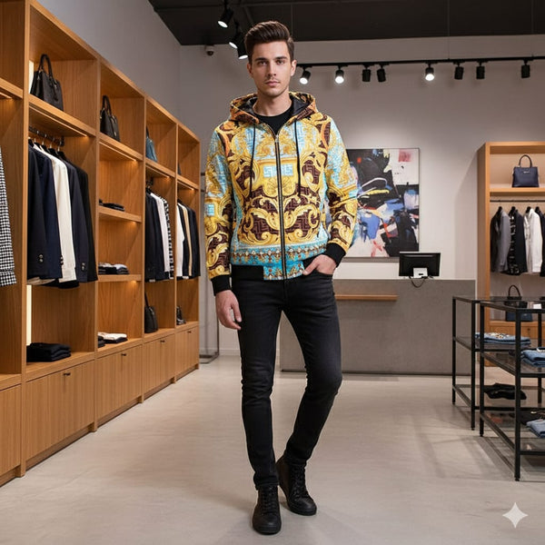 Branded  limited edition Hooded Zip-up Jacket