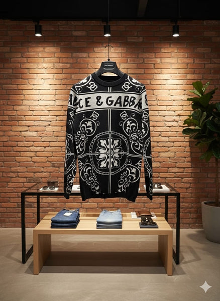 Imported Logo-Print Woolen Pullover